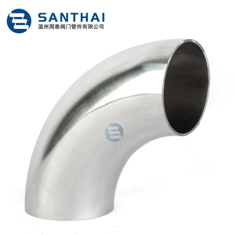 Food Grade Butt Weld Tri Clamp Stainless Steel 90 Degree Sanitary Elbow