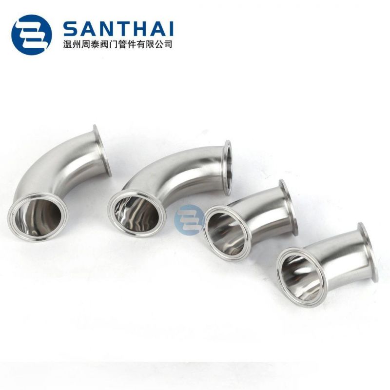 45/90/180 Degree Welded Clamped Threaded Sanitary Stainless Steel Elbow with Good Prices
