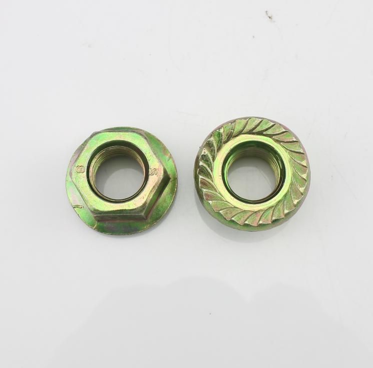 ISO 4161 DIN 6923 Carbon Steel Color Zine Hexagon Flange Nuts Hex Flange Nuts