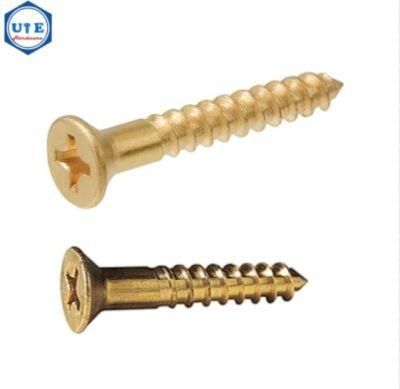 Brass Flat Head Wood Screw /Countersunk Phillips Drives Wood Screw From M2 to M8