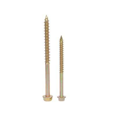 Hex Flange Head Screw Self Tapping Wood Screws Yellow Zinc Plated