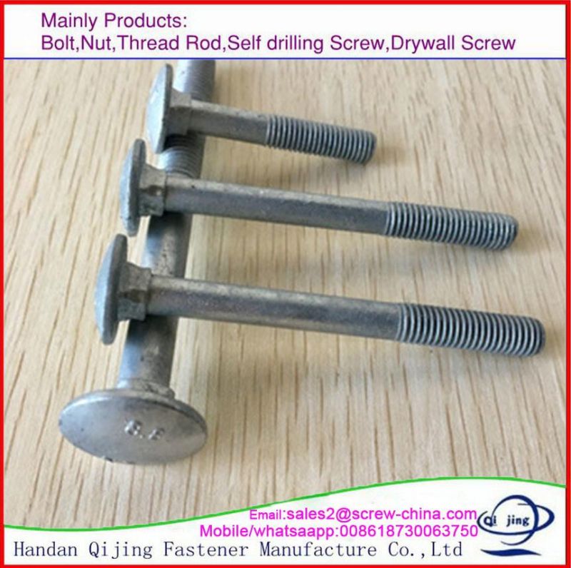 Carbon Steel DIN603 Galvanized Mushroom Head Carriage Bolts