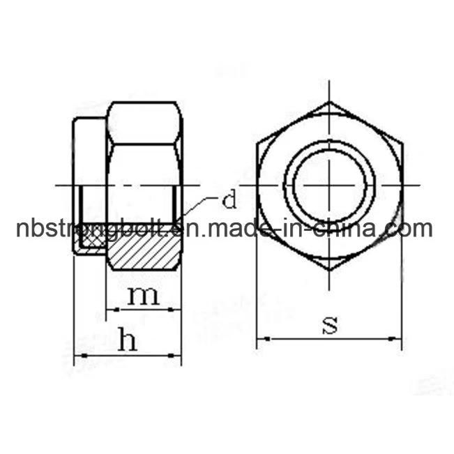 DIN985 Hex Nylon Lock Nut with Zp
