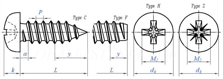 Stainless Steel Fasteners ISO 7049 Cross Recessed Pan Head Tapping Screws Philips Pan Flat Dome Head Screws Made in China
