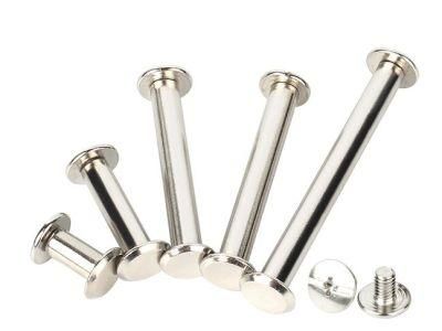 Nickel Plated Rivet Splint Ledger Nail Butt Lock Screw Nut Photo Album Rivet M10-M12