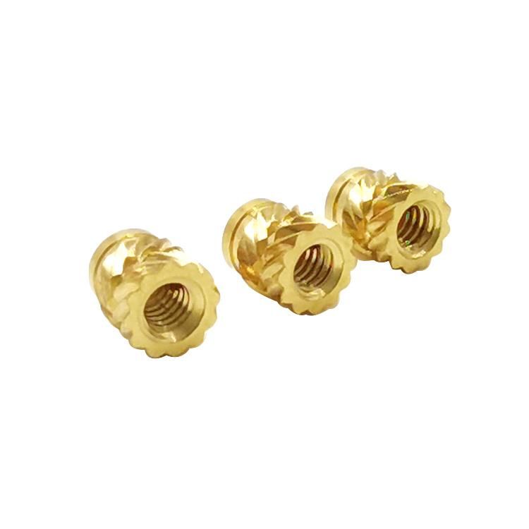 Custom Precision CNC Machining Service Turning M12 Brass Knurling Thread Insert Nuts in Competitive Price