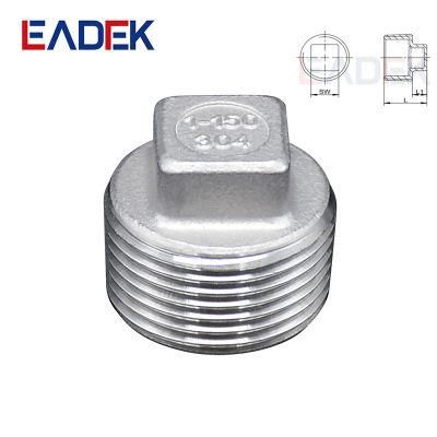 Stainless Steel Male Thread Casting Pipe Fitting Square Plug