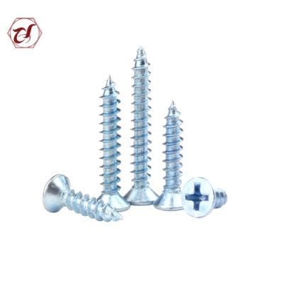 Countersunk Head Full Thread Cross Recessed Self-Tapping Screw Zinc Plated Tapping Screw