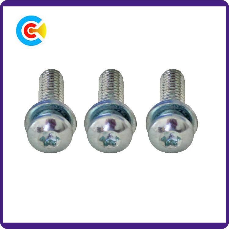 Stainless Steel Cinquefoil Pan Head Screws for Electronic/Machinery with Washer