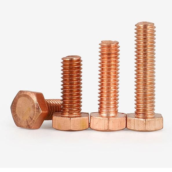 Flat Hex Head Screw Full Thread Copper Bronze Bolt Brass