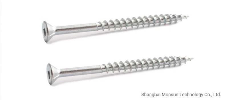 Square Flat Head W/ Nibs T17 Zinc Plated Particle Board Screw
