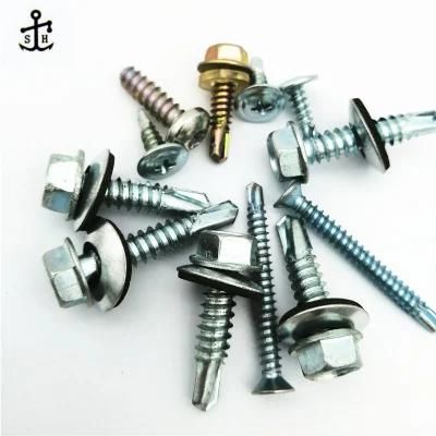 Building Roofing Screws with Washers Tornillos Hexagonal Hex Head Self Drilling Screws