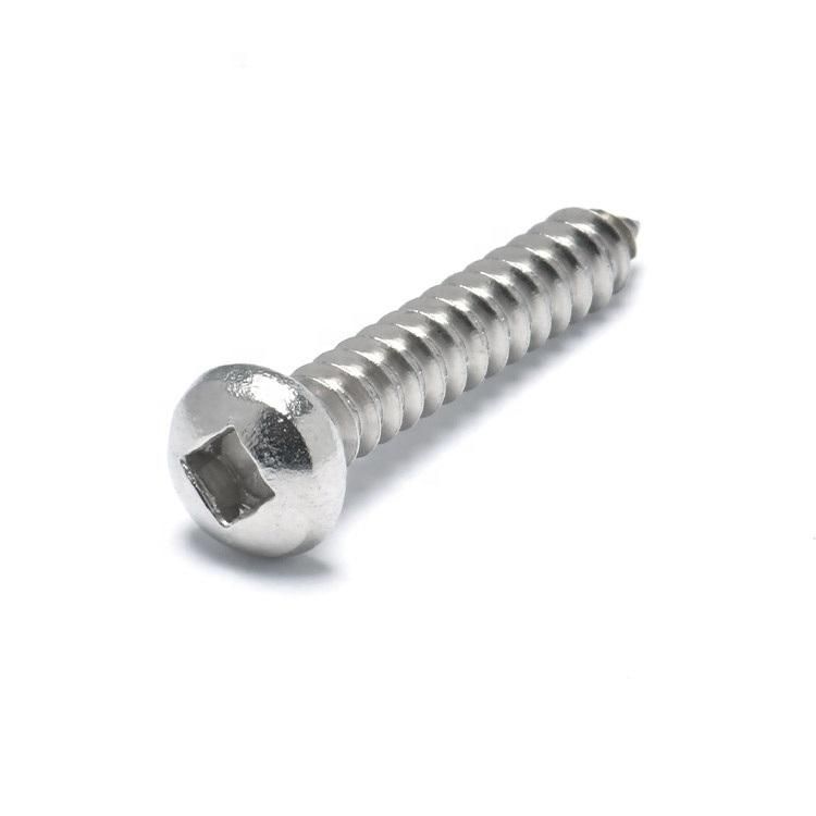 Square Hole Drive Pan Head Self Tapping Screws. Stainless Steel 304 316