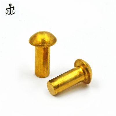 Customized High Strength Brass Pan Head Solid Rivet Made in China