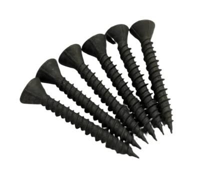 Drywall Screw pH Csk Head 4 Ribs Under Head Full Hi-Lo Thread Sharp Point Black Phosphated From C1022 Hardened
