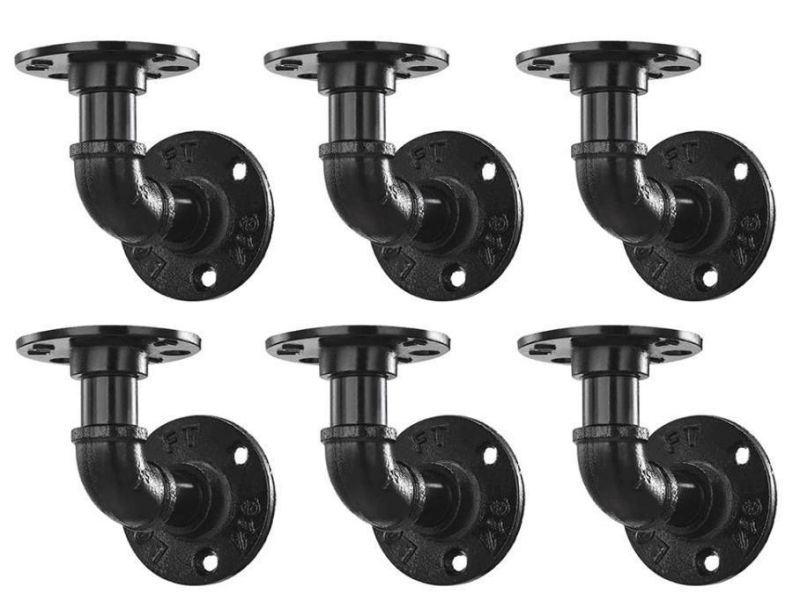 1/2 Inch Wrought Iron Decorative Pipe Fittings Floor Flange Black Malleable Used for Industrial Pipe Hooks