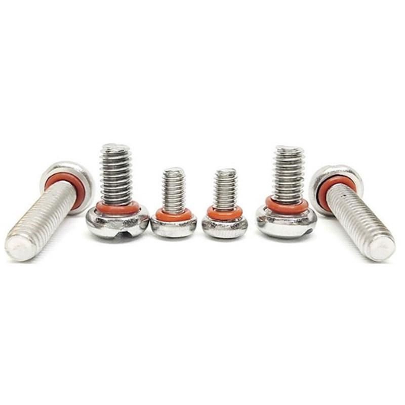 M3 M4 Stainless Steel Pan Round Phillips Waterproof Screw with O Ring