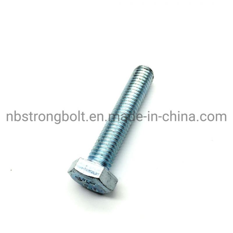 DIN933 Hex Bolt Gr. 8.8 with White Zinc Plated Cr3+ M8X70