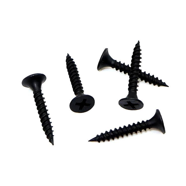 Black Plated Phillips Thread Flat Head Wood Drywall Screw