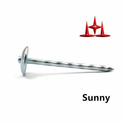 Galvanized Umbrella Head Roofing Nails with Rubber Twisted Shank