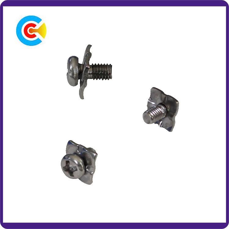 DIN/ANSI/BS/JIS Carbon-Steel/Stainless-Steel Cross Pad Combination Screws Fan Combination Screws