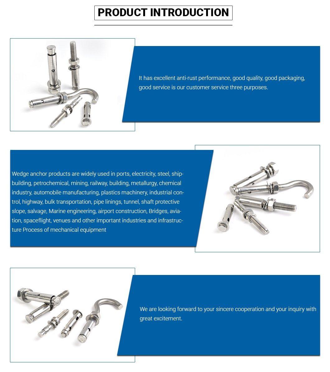M6-M24 Ss 304 Concrete Anchors Wedge Anchor Bolt