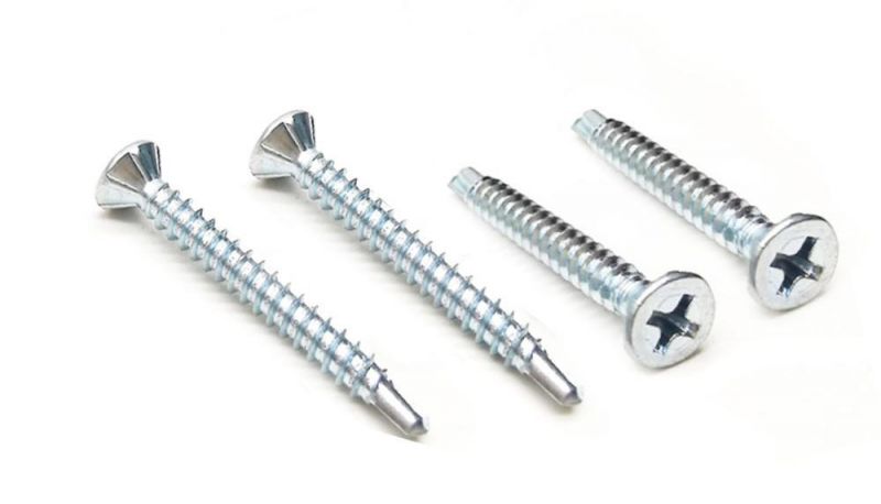 Zinc-Plated Steel Phillips Csk Head Self Drilling Screws with/Without Cutting Wings