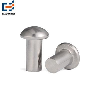 Round Head Semi Hollow Iron Galvanized Rivet Non-Standard Custom Fasteners Connector Flat Round Head Rivets Solid Rivet with Hole