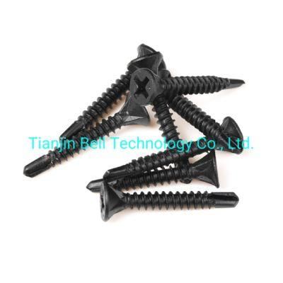 China Manufacturer 6# 3.5*25mm Black/Grey Phosphated/Zinc Plated Fine/Coarse Thread Bugle Head Self-Drilling Screw Gypsum Screw Drywall Screw