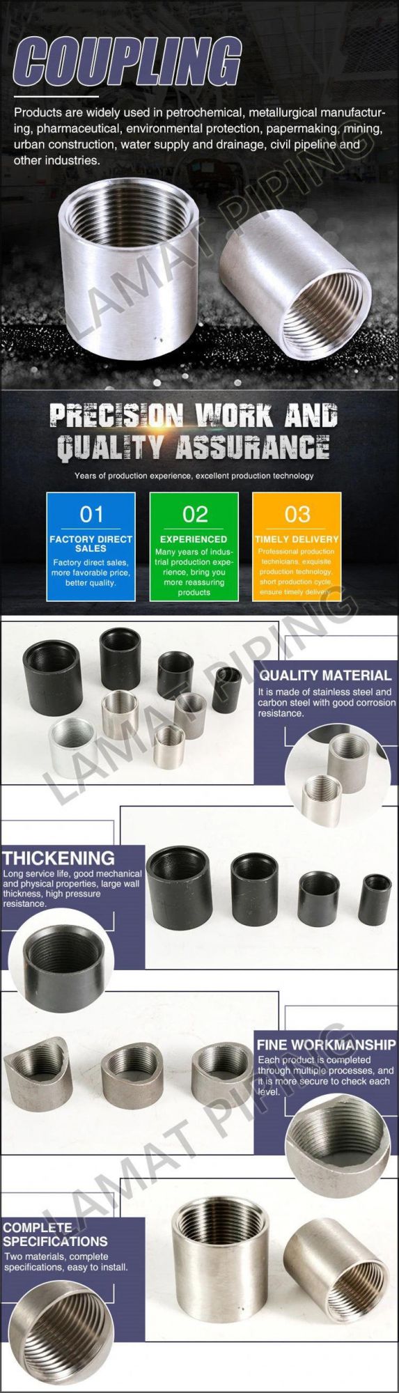 En10241 Black Wrought Steel Fittings Sch40/Sch80/Sch160 Back Nut