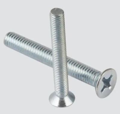 White Zinc Plated DIN965 Cross Flat Head Screw