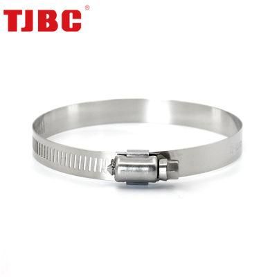 Stainless Steel Perforated and Interlock Design Heavy Duty American Type Worm Drive Hose Clamp for Automobile, Adjustable Range 13-23mm