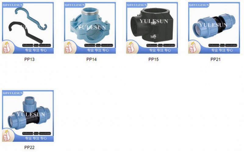 PP Compression Fittings Blue Cap Quick Joint Pipe Fitting Elbow
