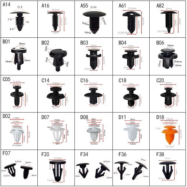 Most Popular Push Type Automobile Plastic Fastener Car Door Panel Clip Auto Fasteners and Clips