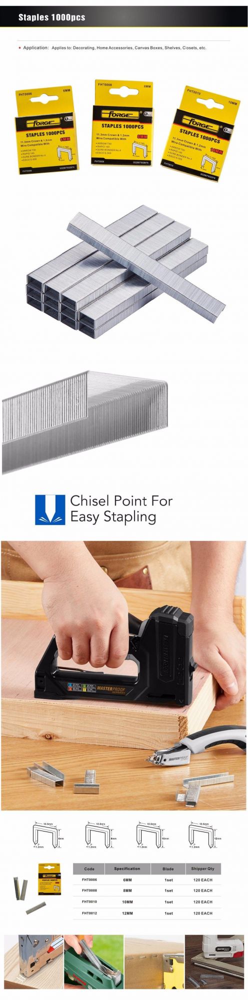 6mm Heavy Duty Nails U Shaped Galvanized Staples
