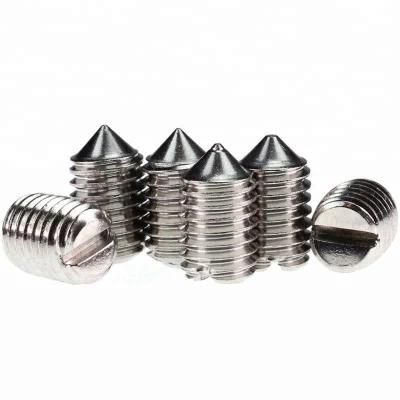 A2-70 A4-70 Stainless Steel Slotted Head Cone Point Set Screw DIN553 Grub Screws