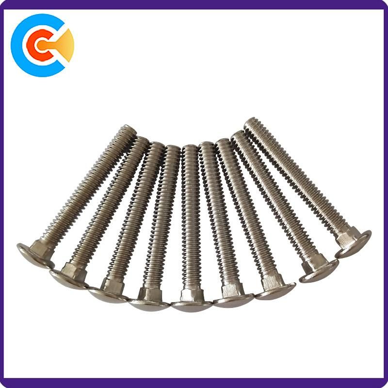 Custom Precision Zinc Plating Full Thread Steel Machined Carriage Screw