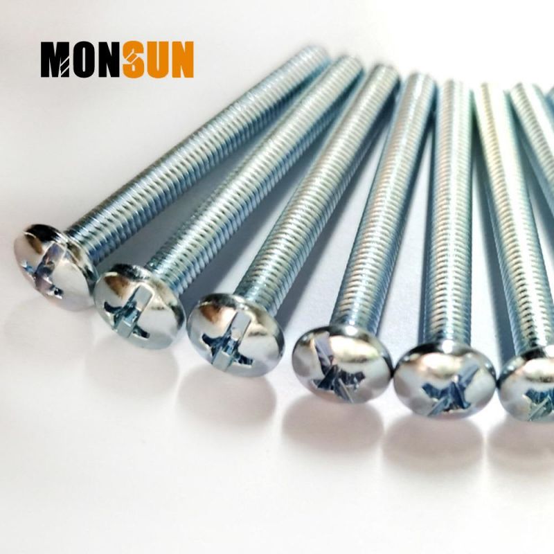 Pan Head Combo Drive Zincplated Machine Thread Tupe B Blunt Screws for Cabinet Handle