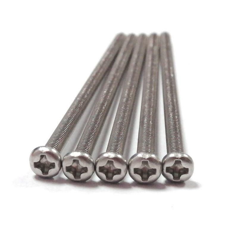 Stainless Steel Cross Recessed Pan Phillips Head Machine Screws with Full Thread