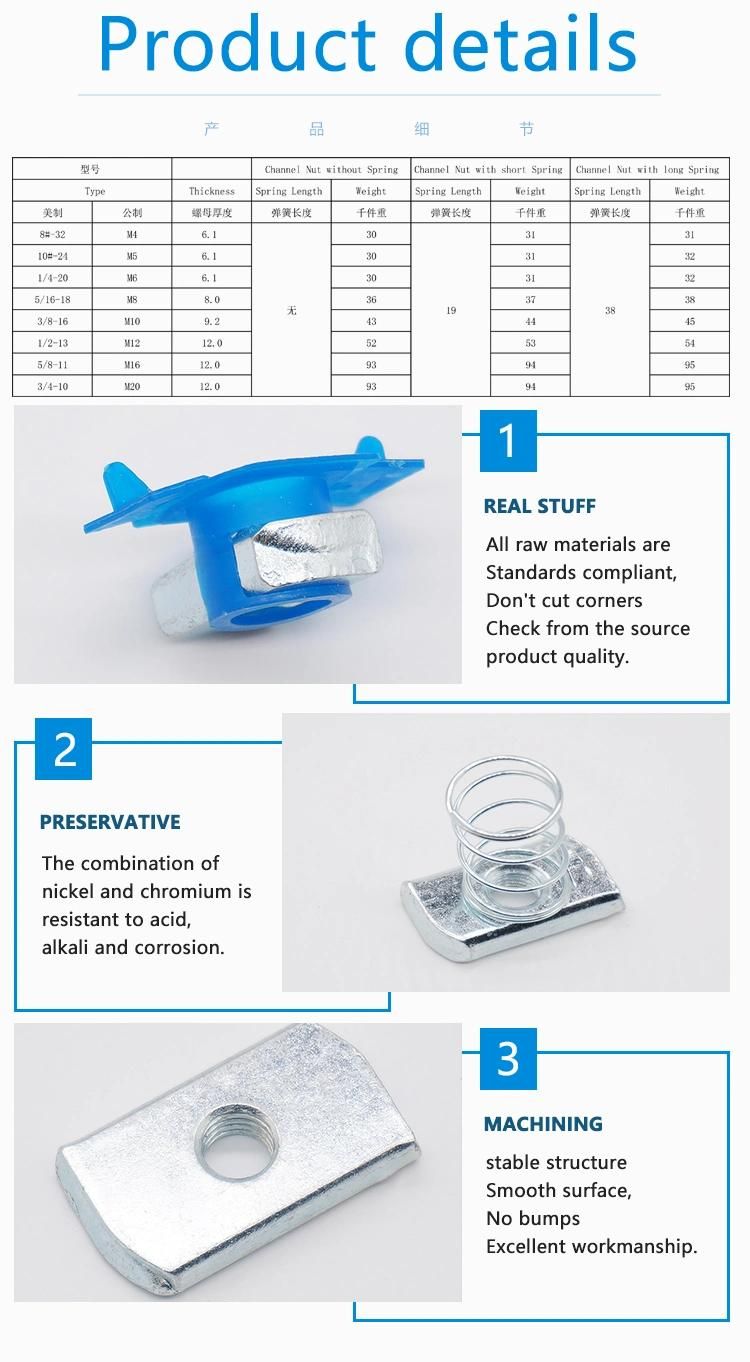 High Quality Cable Tray Stainless Steel Spring Nut