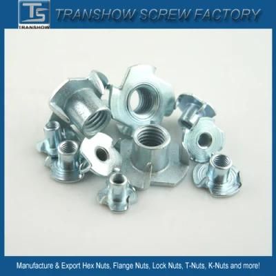 Galvanized Steel 4 Prongs T Nut