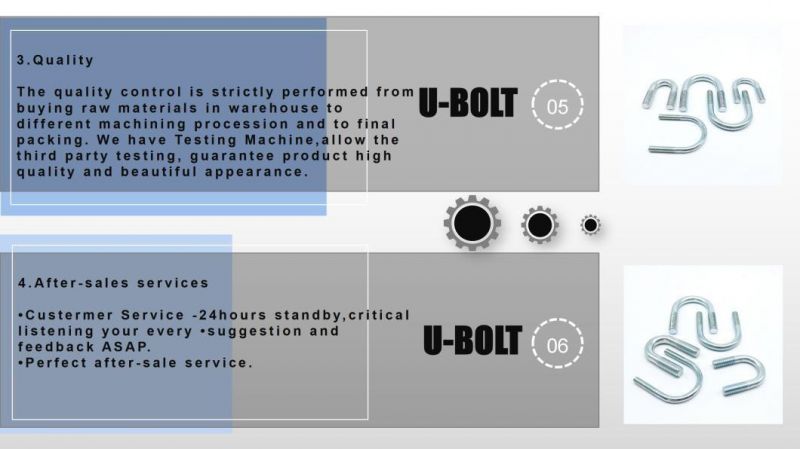 SS304 SS316 A2 A4 Square/ Round U-Bolt Manufacturer in China