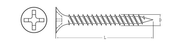 Hihg Quality C1022 Black Phosphated Phillips Drive Cross Recess Bugle Head Plasterboard/Gypsum Nail /Drywall Screw Made in China