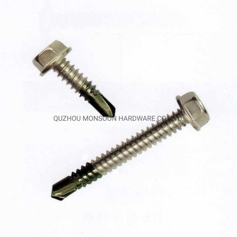 Stainless Steel Hexagonal Head Bi-Metal Self Drilling Screws