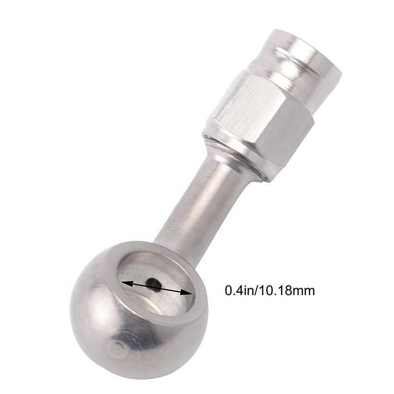 An3 Stainless Steel 45 Degree 10 mm Banjo Eye Brake Hose Fitting PTFE Ends Adapter for Auto Motor