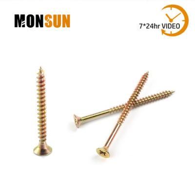 Colored Zinc Countersunk Head Self-Tapping Chipboard Screws for Hardwood