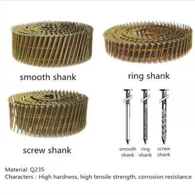 Electro Galvanized Coil Nails 2.5X50mm Galvanizado Clavos En Rollo