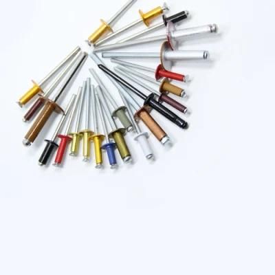 All Size DIN7337 Aluminium 5050 5052 Zinc Plated Colored Dome Head Open Type Pop Blind Rivet Color Blind Rivet Color Rivet