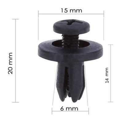 Plastic 6mm 8mm Car Fastener Door Trim Panel Bumper Fender Push Type Shield Retainers Rivets Clips