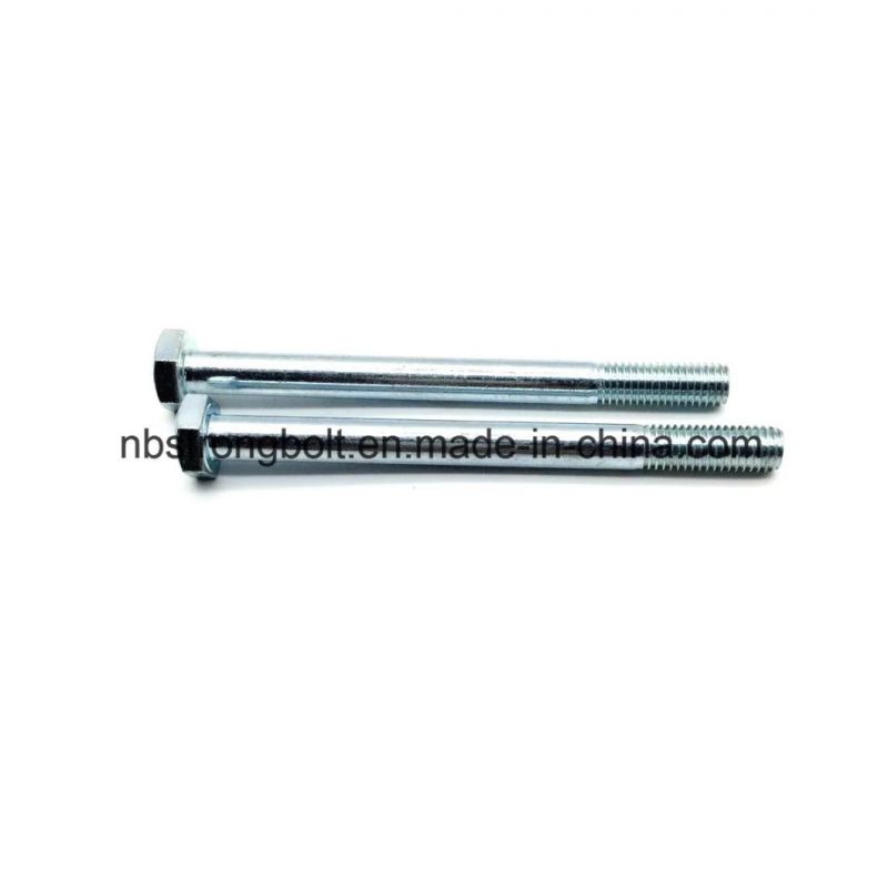 DIN931 Hex Bolt, Hex Cap Screw Cl. 8.8 with White Zinc Plated Cr3